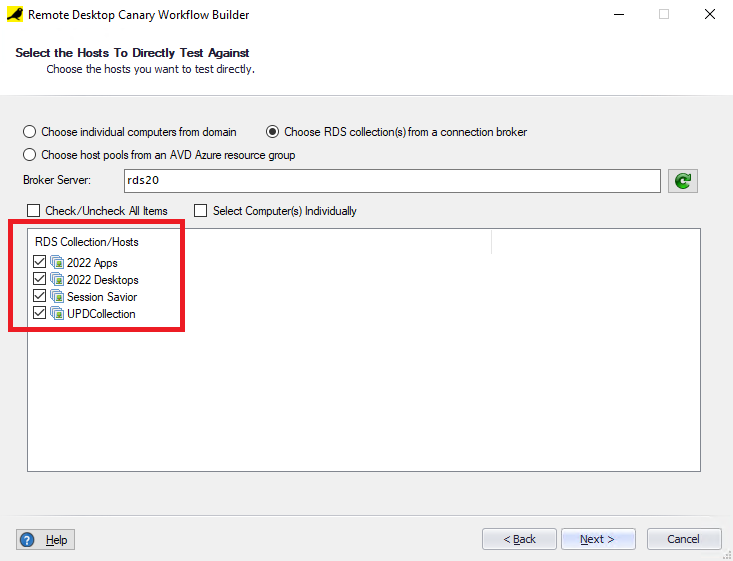 Dynamically Retrieve All RDS Session Hosts in RDS Collections From the Broker Automatically at Test Startup