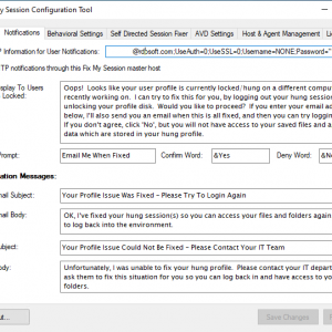 You are in complete control of the messaging and language displayed to users when a locked profile is detected.  Also, you can choose the email service to relay through.