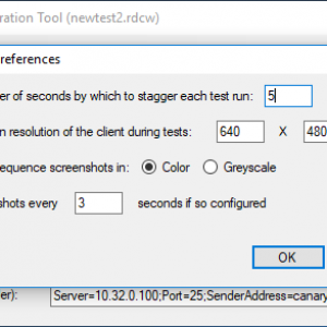 Adjust RDP synthetic monitoring testing preferences, like screenshot frequency and stagger seconds.